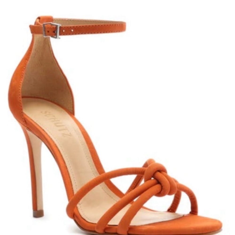 SCHUTZ Women's Bold Orange Knotted Heels
